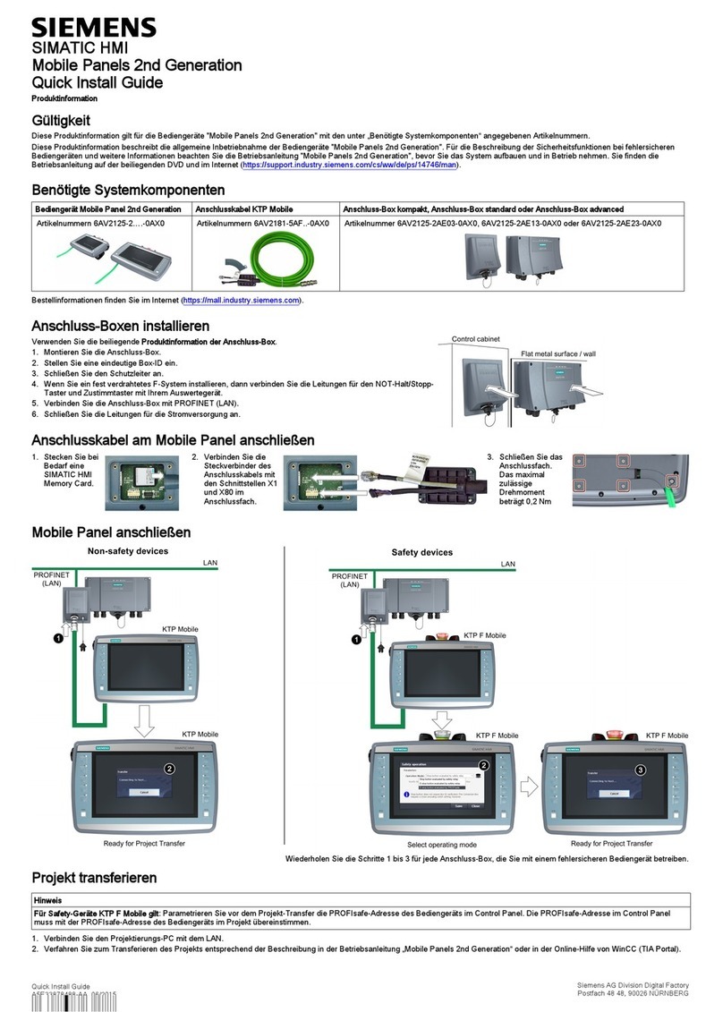 Siemens SIMATIC HMI Quick install guide