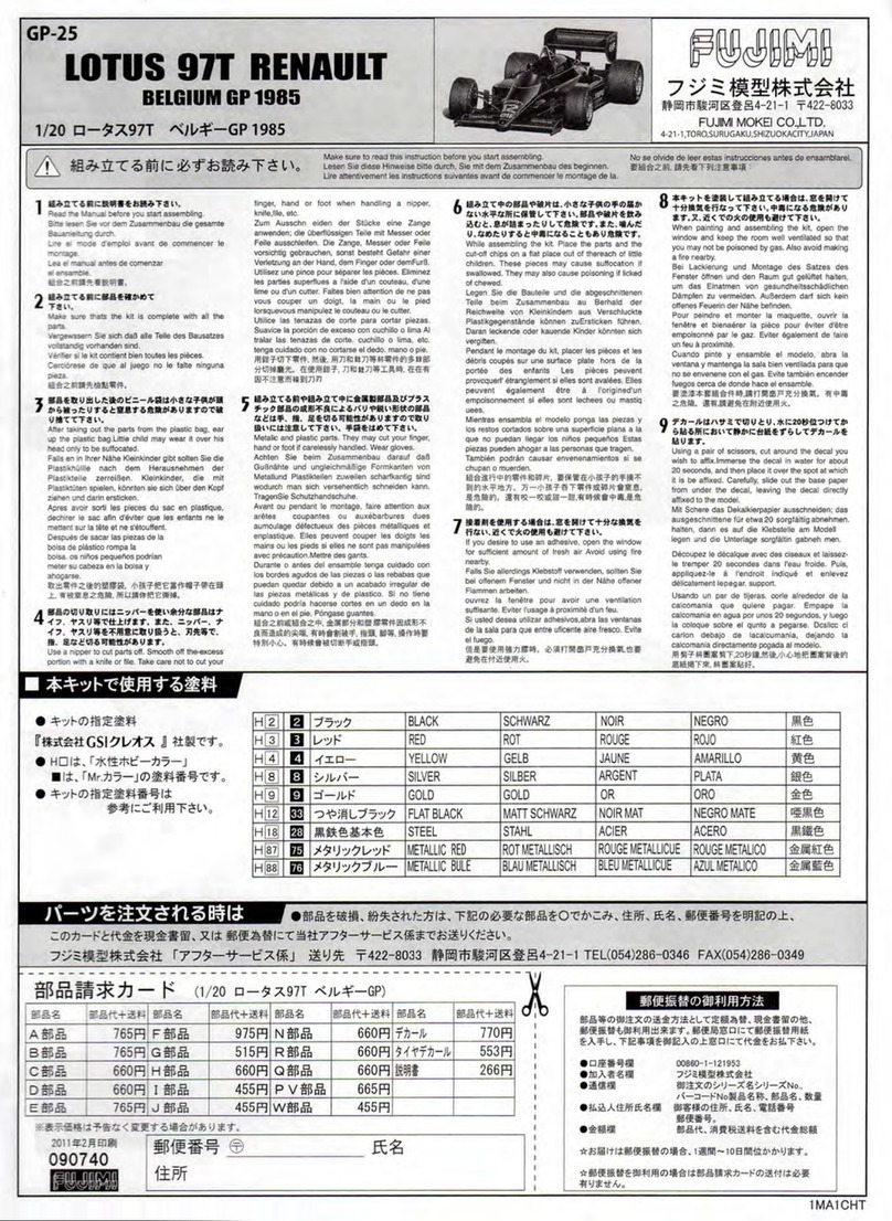 Fujimi 090740 User manual Fujimi 090740 User manual