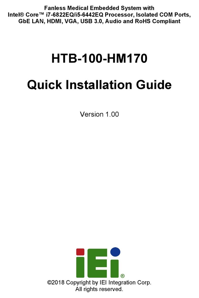 IEI Technology HTB-100-HM170 User manual
