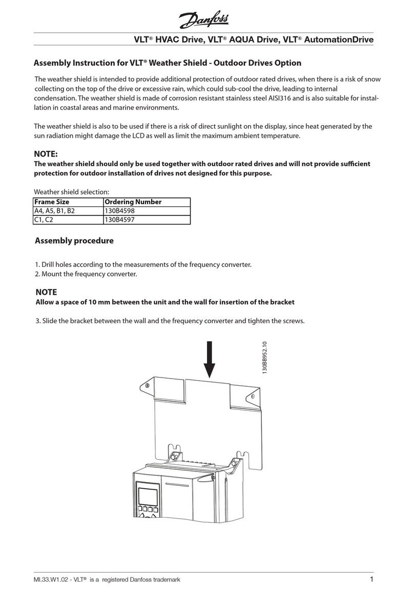 Danfoss VLT Weather Shield Assembly instruction