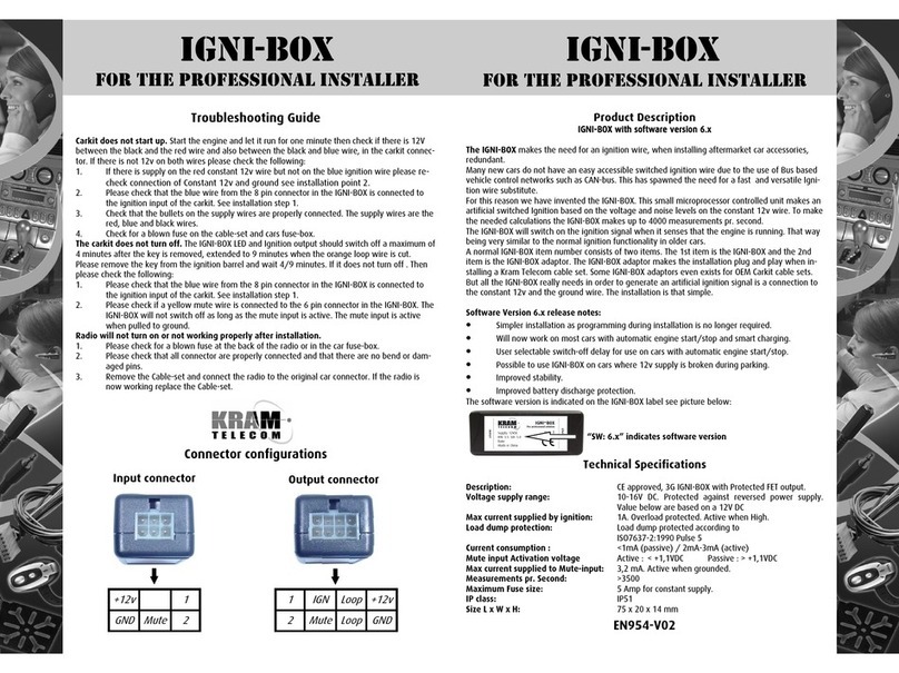 KRAM telecom IGNI-BOX Troubleshooting instructions