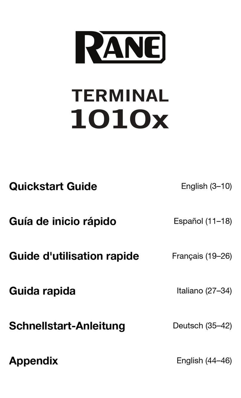 Rane 1010X Quick start guides