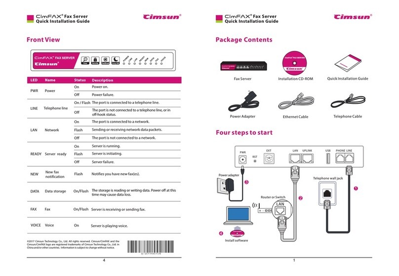 Cimsun CimFAX Quick installation guide