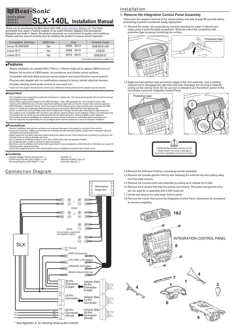 Beat-Sonic SLX-140L installation manual