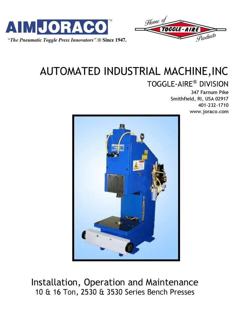 AIM Joraco TOGGLE-AIRE 2530 Series Installation, operation and maintenance AIM Joraco TOGGLE-AIRE 2530 Series Installation, operation and maintenance