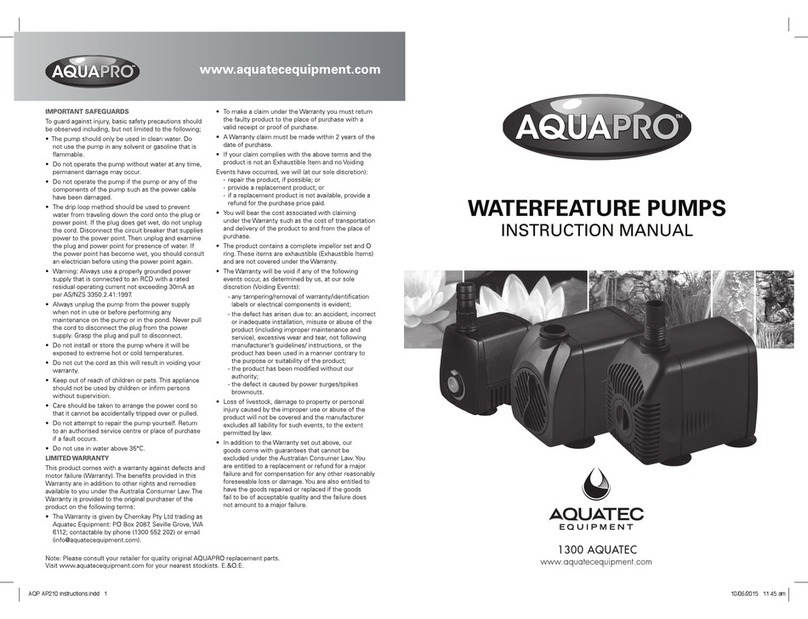 Aquatec AQUAPRO AP1350 instruction manual