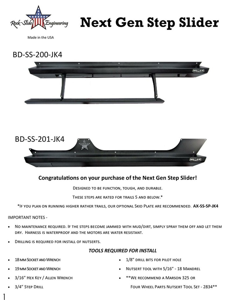 Rock-Slide Engineering BD-SS-200-JK4 Installation instructions manual