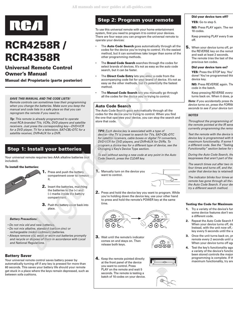 RCA RCR4258R User manual