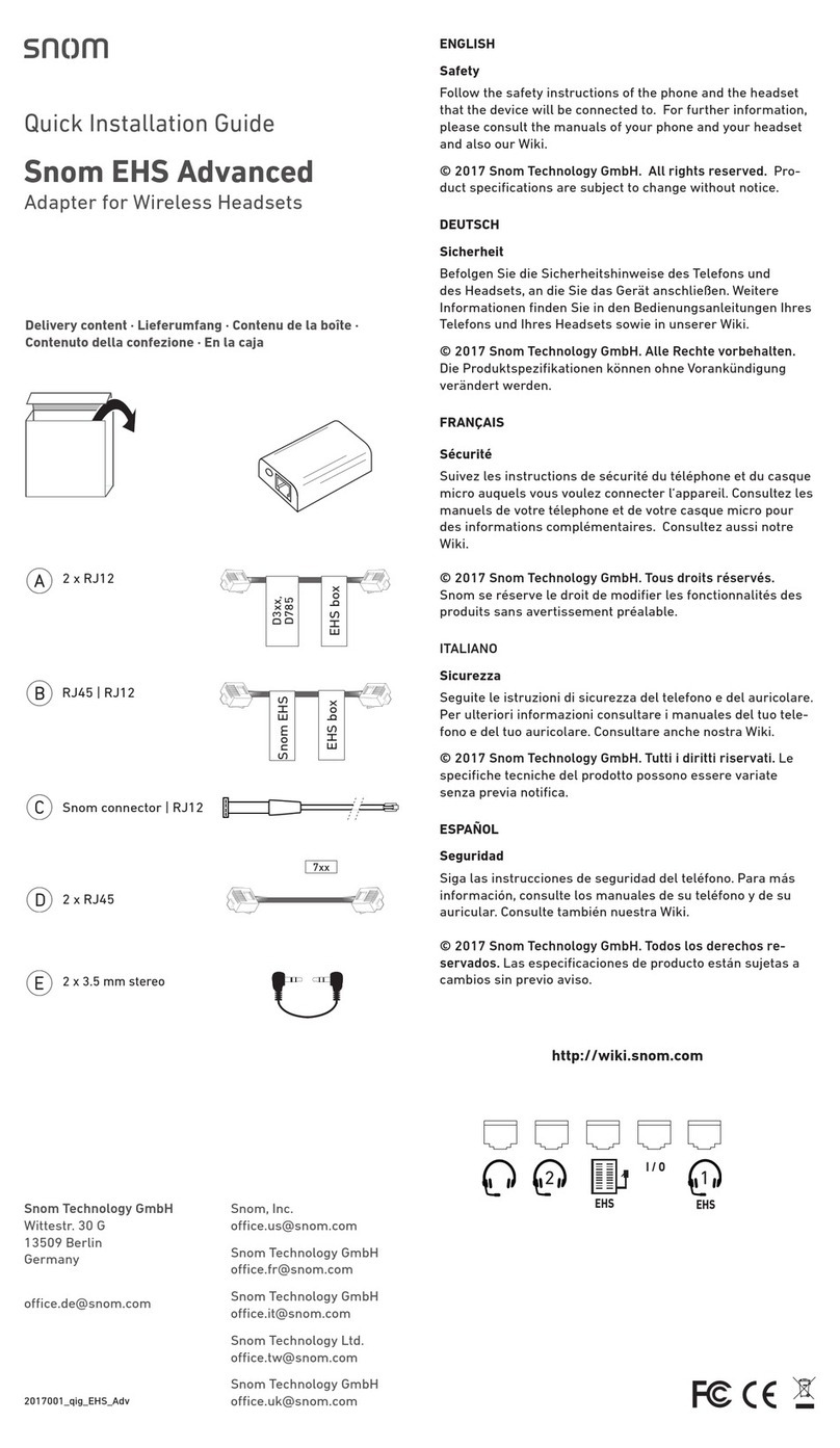Snom EHS Advanced Quick installation guide