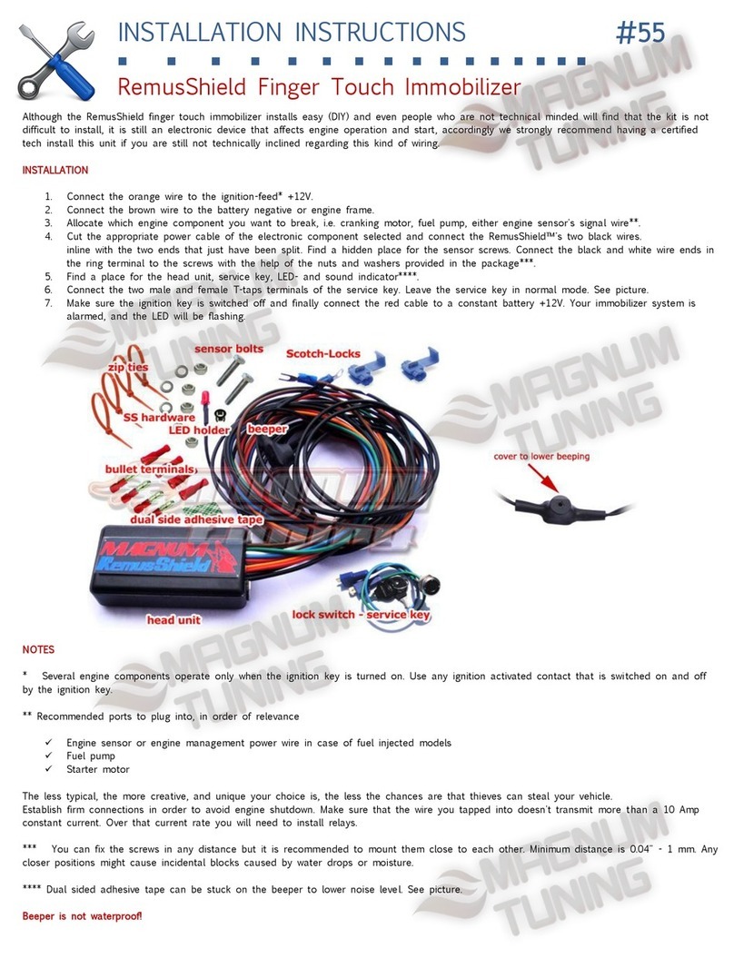 Magnum RemusShield Finger Touch Immobilizer Installation instructions manual Magnum RemusShield Finger Touch Immobilizer Installation instructions manual