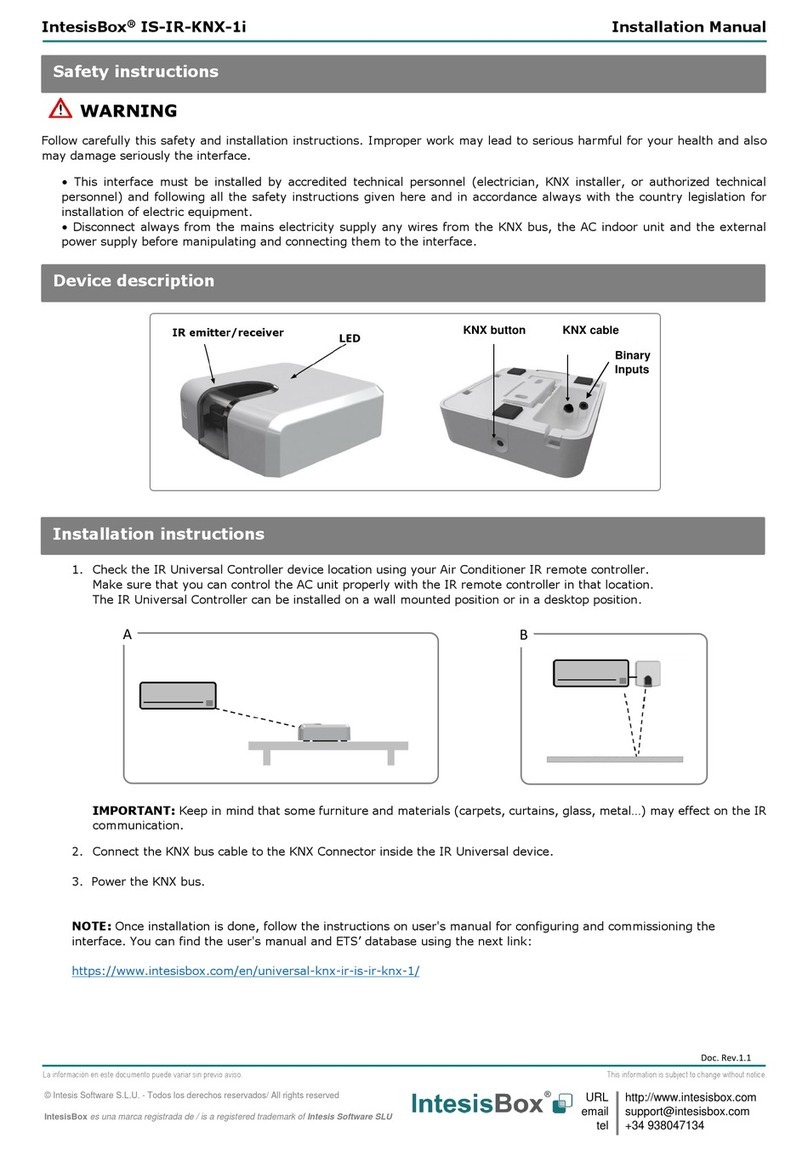 IntesisBox IS-IR-KNX-1i installation manual