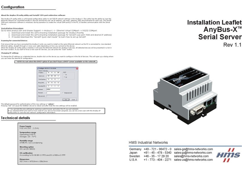 Korenix AnyBus-X Installation leaflet