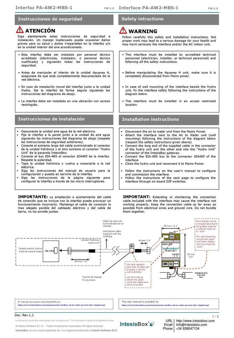 IntesisBox PA-AW2-MBS-1 installation instructions