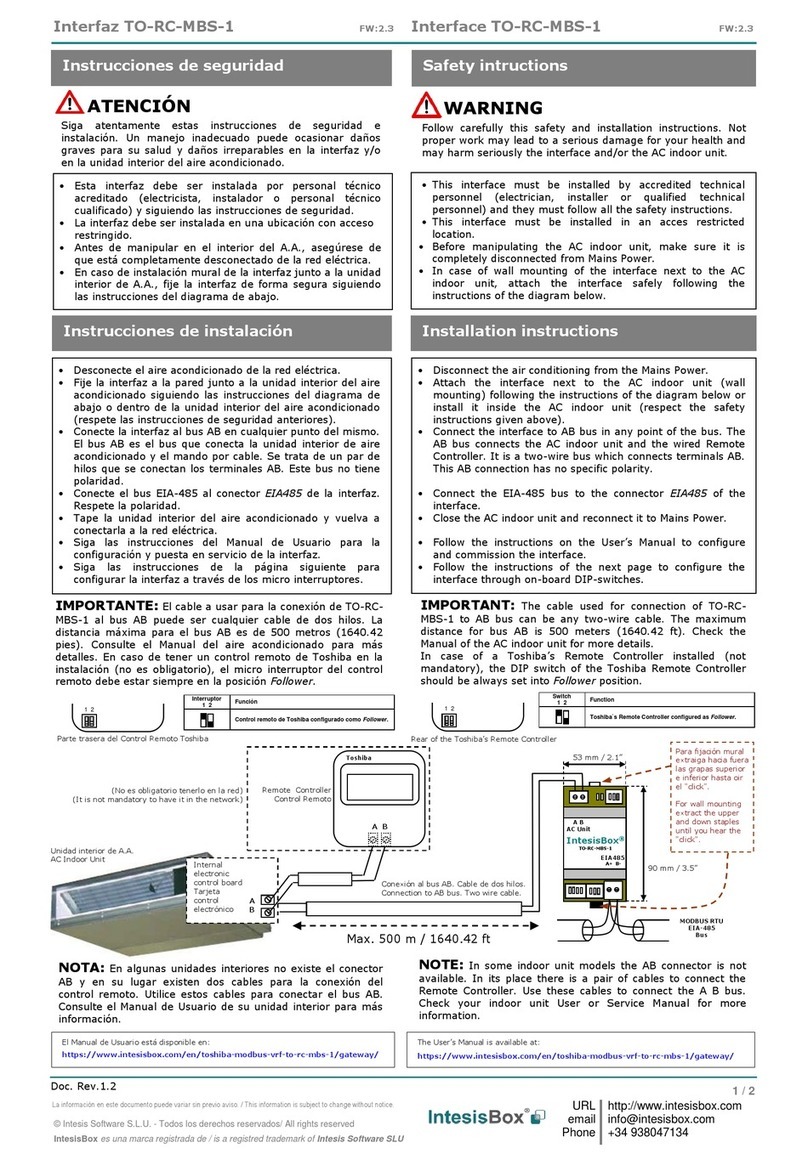 IntesisBox TO-RC-MBS-1 User manual