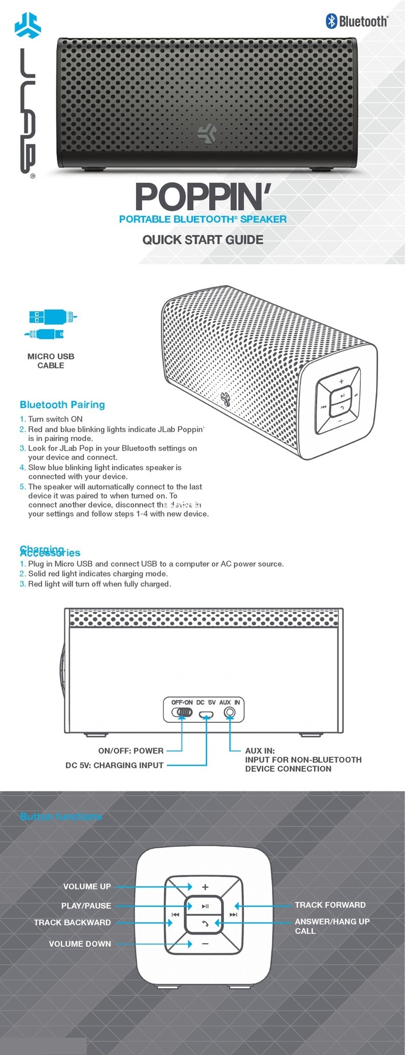 JLab POPPIN' Operating and maintenance instructions