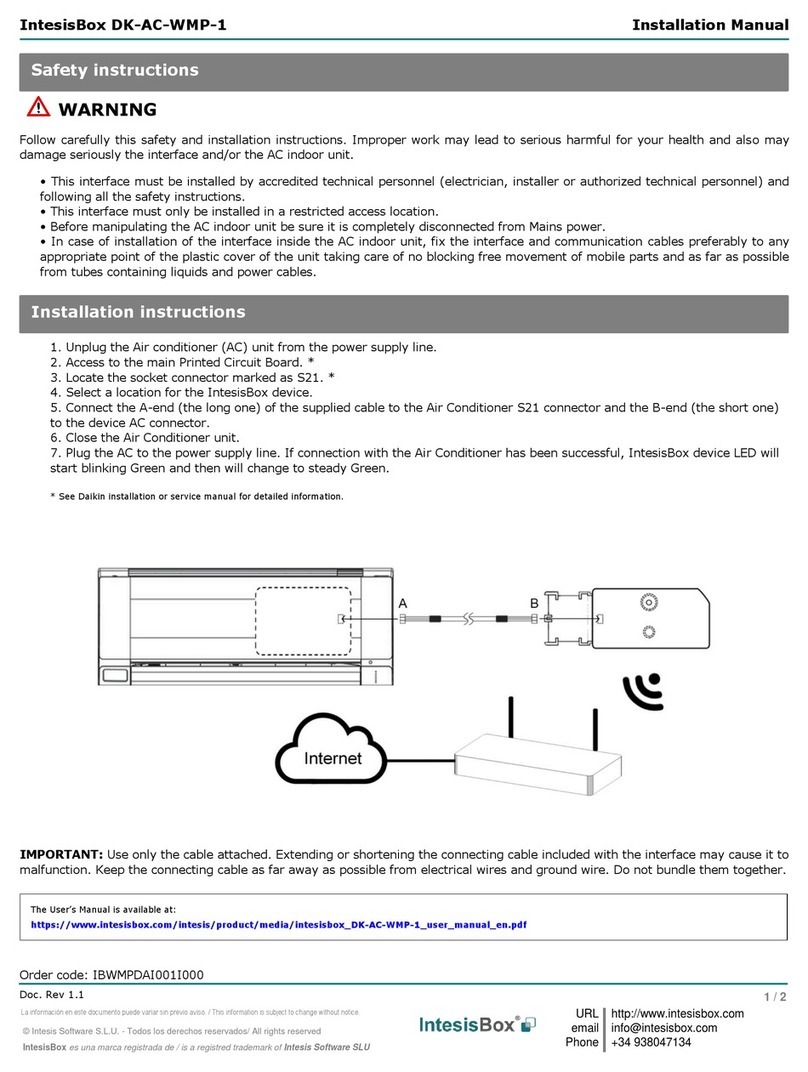 IntesisBox DK-AC-WMP-1 installation manual