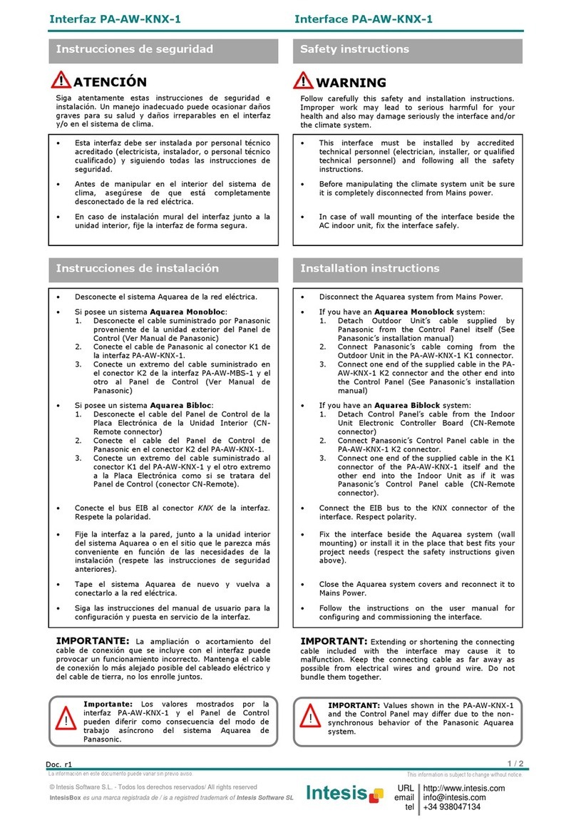 IntesisBox PA-AW-KNX-1 User manual
