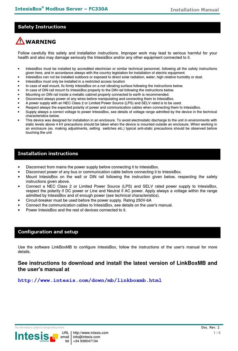 IntesisBox Modbus Server-FC330A installation manual