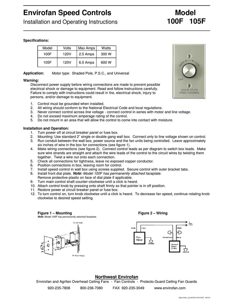 Envirofan 100F Installation and operating instructions Envirofan 100F Installation and operating instructions
