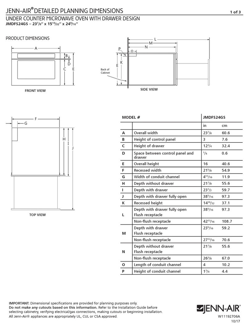 Jenn-Air JMDFS24GS Dimensions and installation information
