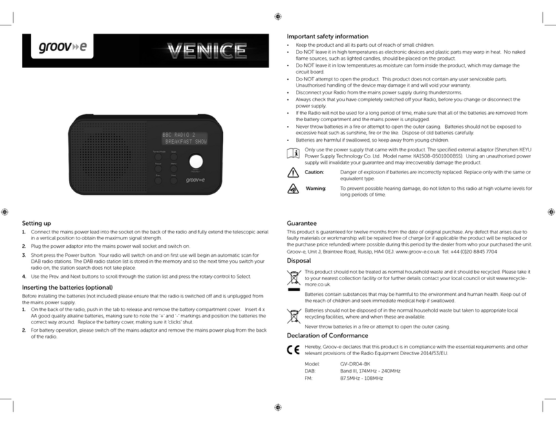 Groov-e Venice GV-DR04-BK manual
