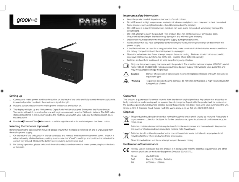 Groov-e Paris GV-DR03-BK manual