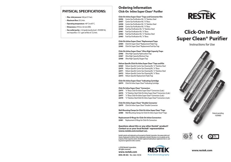 Restek Click-On Inline Super Clean Purifier Instructions for use