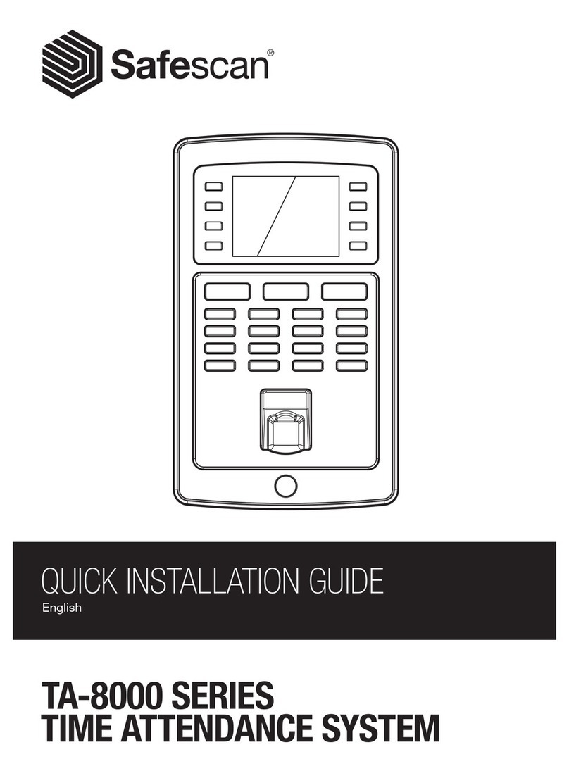 Safescan TA-8000 SERIES Quick installation guide Safescan TA-8000 SERIES Quick installation guide