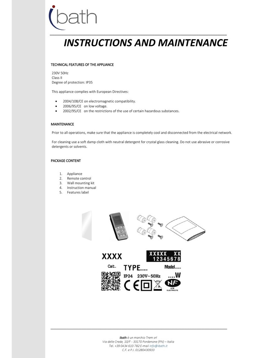 iBath ALFA Instructions and maintenance instructions