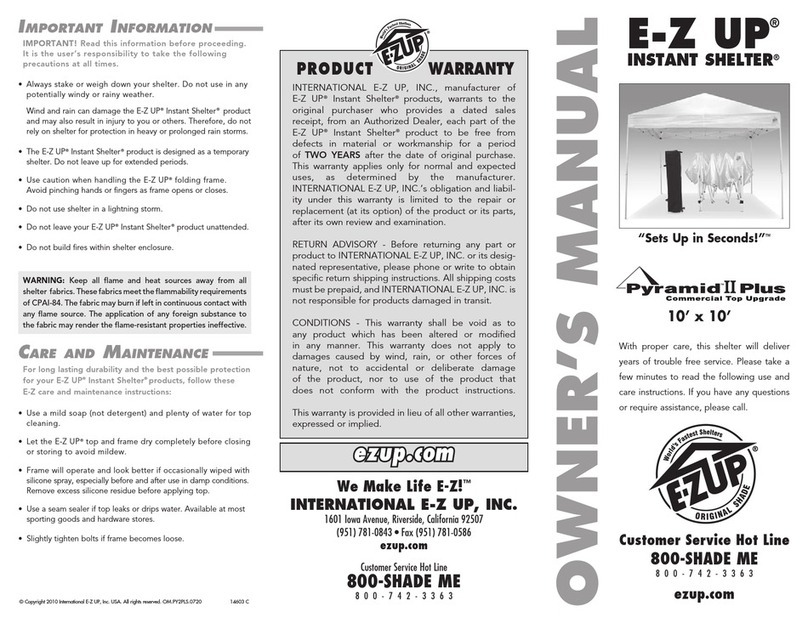 E-Z UP Instant Shelter Pyramid II Plus User manual
