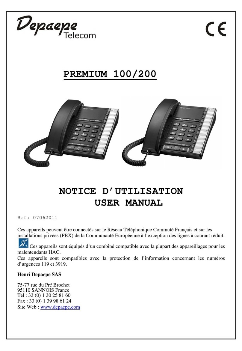 Depaepe Telecom PREMIUM 100 User manual