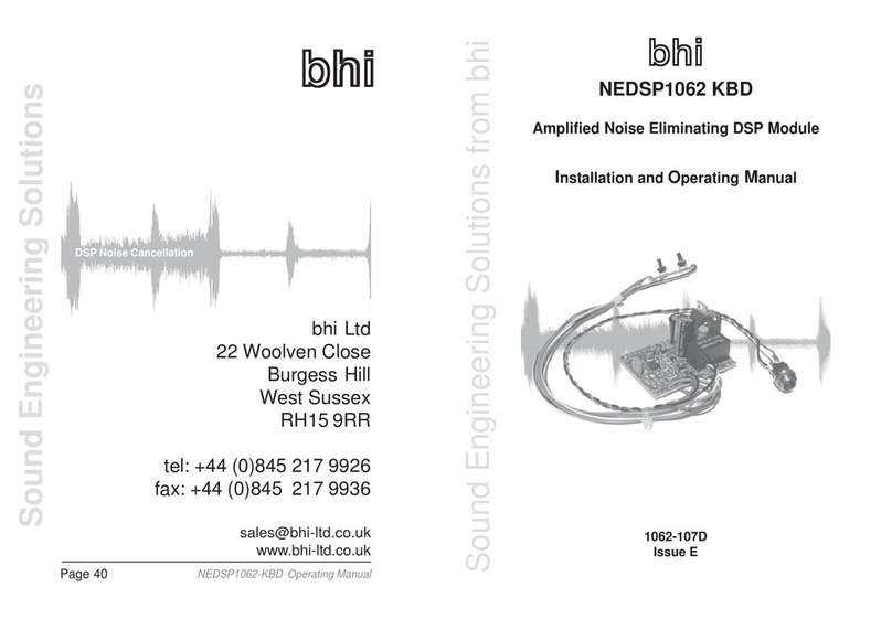 BHI NEDSP1062 KBD Installation and operating manual