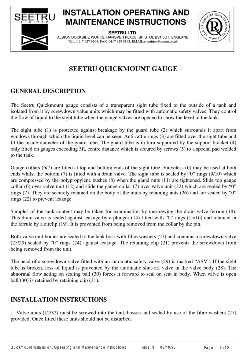Seetru Quickmount Installation, operating and maintenance instructions