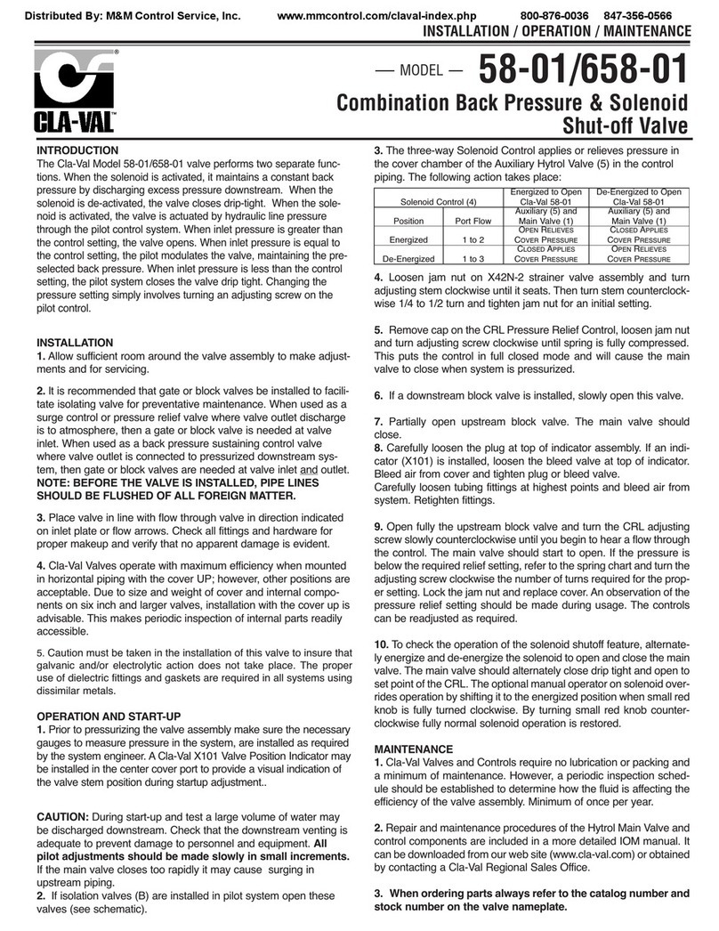 CLA-VAL 58-01 Installation, operation and maintenance