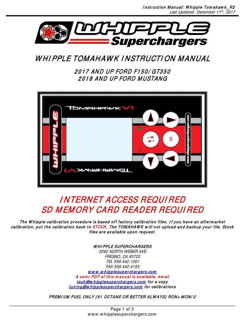 Whipple TOMAHAWK V1 instruction manual