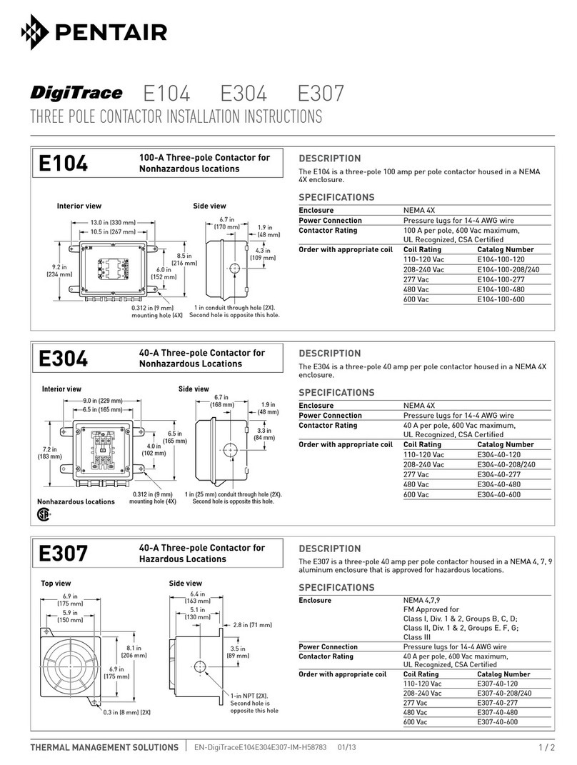 Pentair DigiTrace E104 installation instructions
