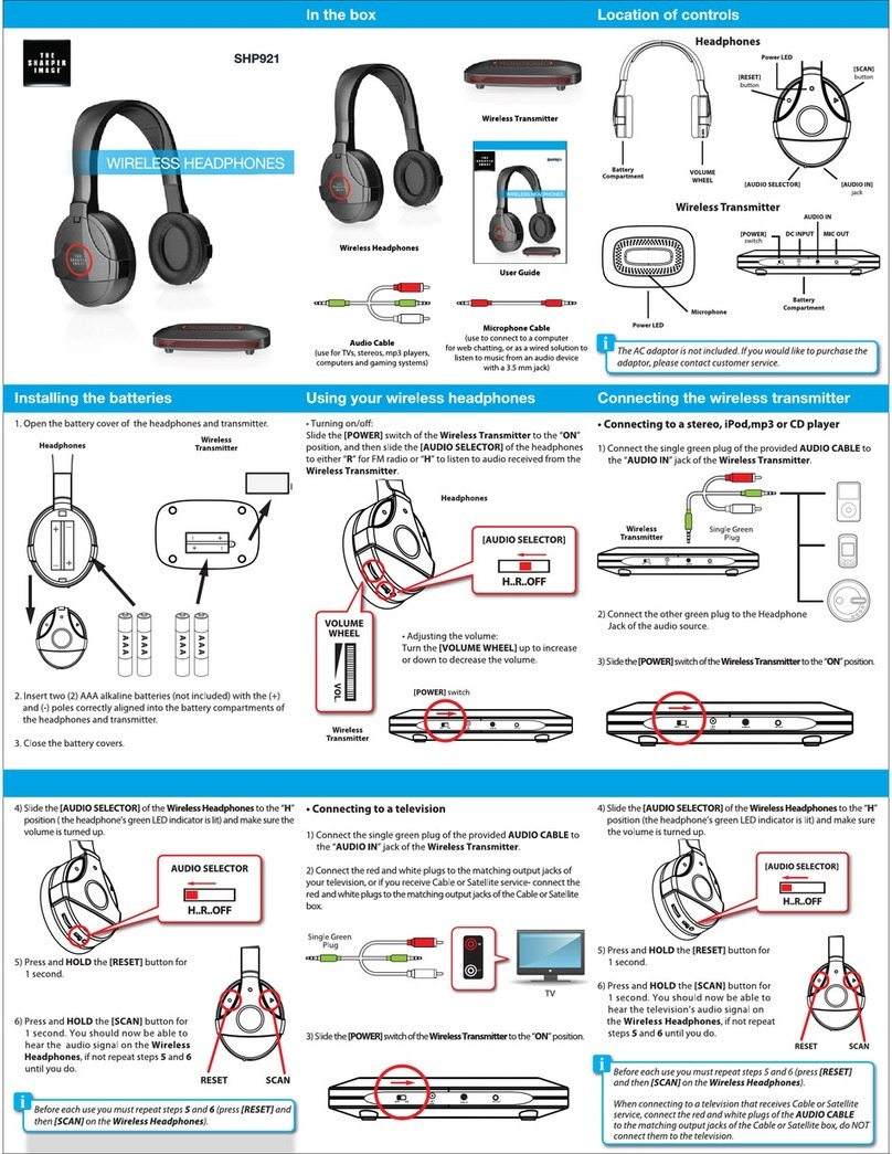Sharper Image SHP921 User manual