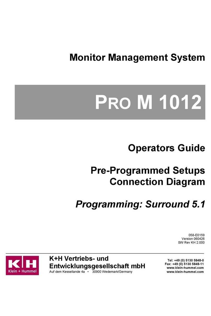 Klein + Hummel PRO M 1012 Operator's guide