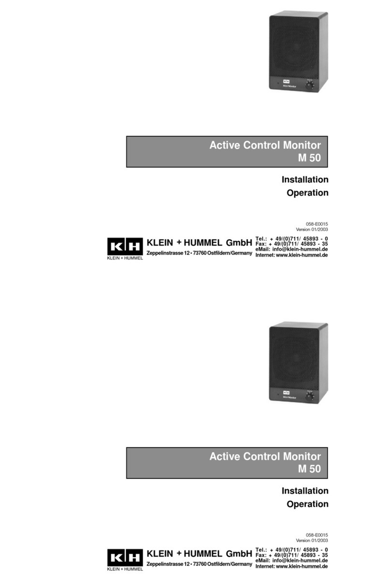 Klein + Hummel M 50 Installation & operation