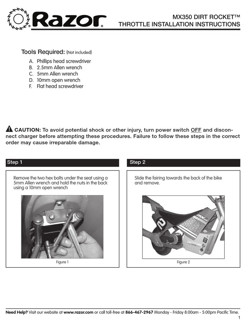 Razor Dirt Rocket MX350 Installation instructions manual