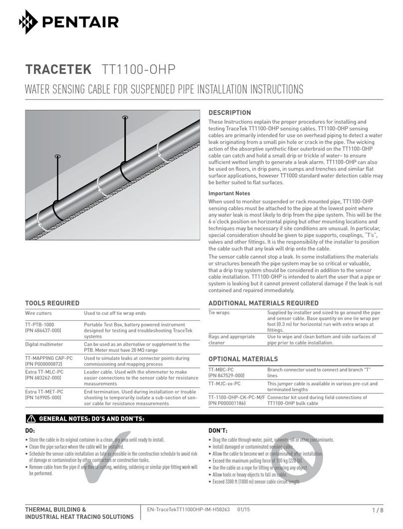 Pentair TraceTek TT1100-OHP installation instructions