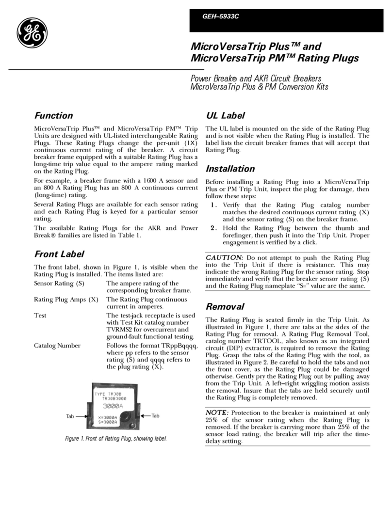 GE MicroVersaTrip Plus User manual