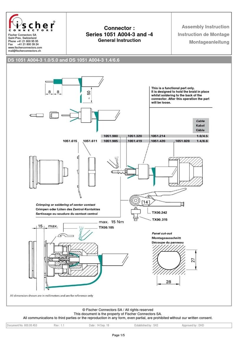 Fischer Connectors A004-3 Assembly instruction Fischer Connectors A004-3 Assembly instruction