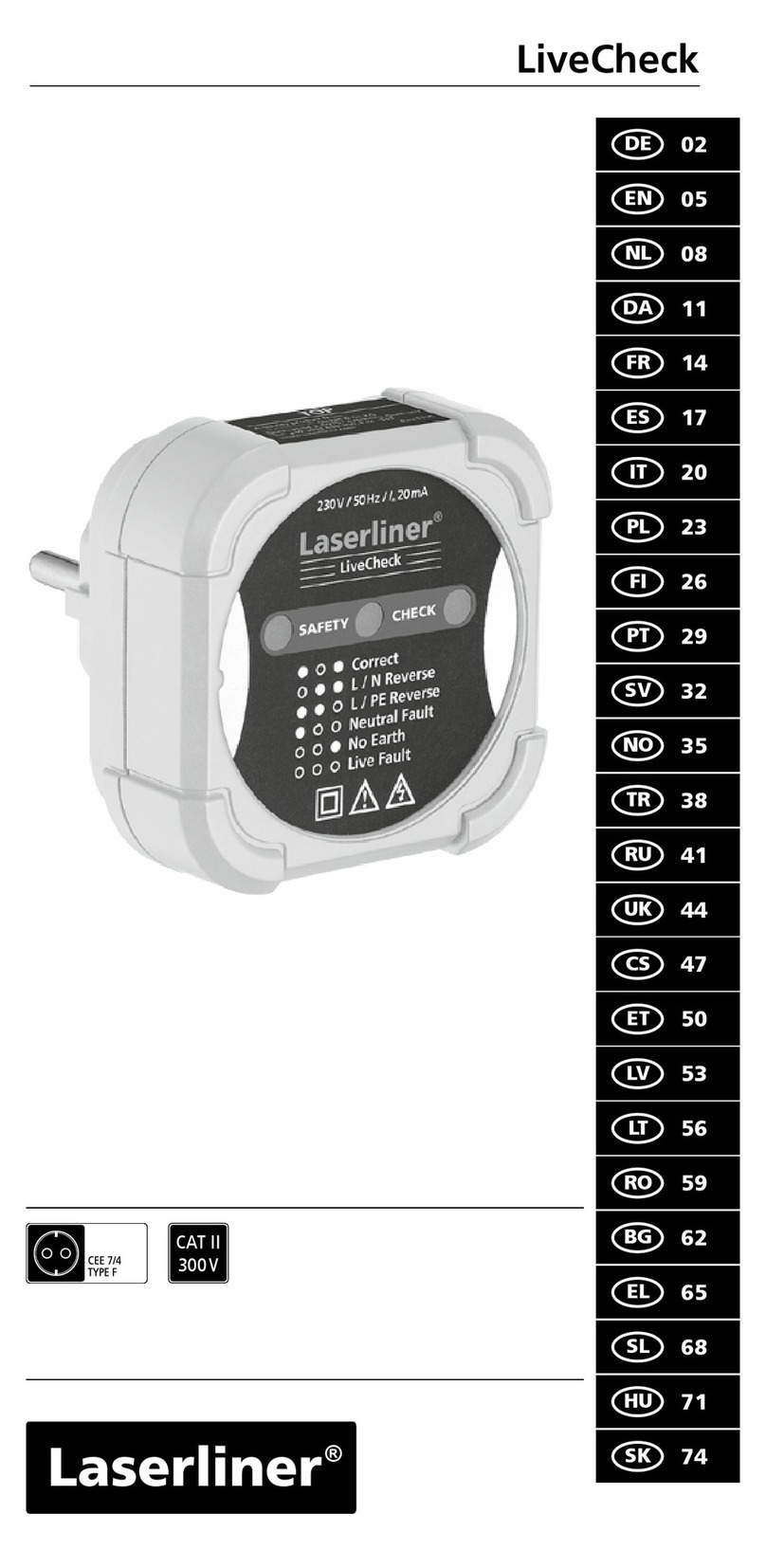 LaserLiner LiveCheck operating instructions