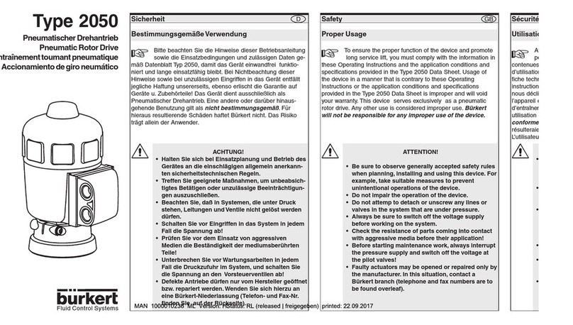 Burkert Type 2050 User manual