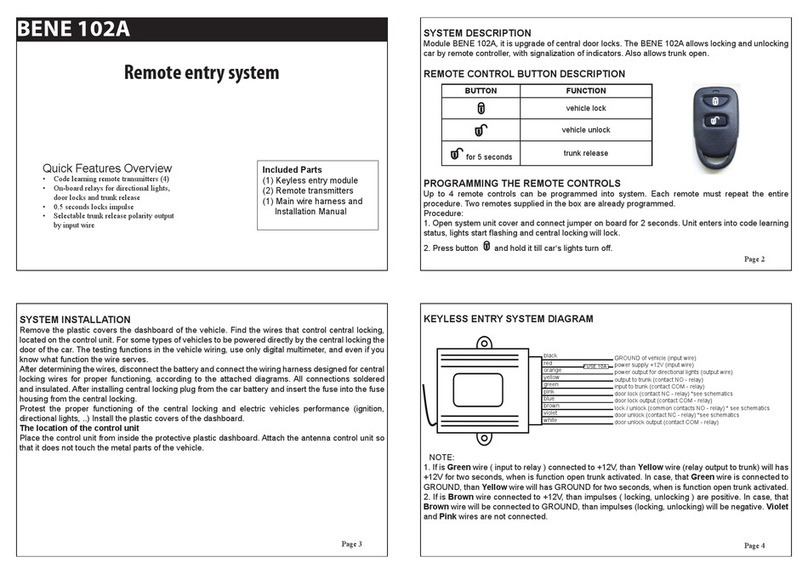 BENE 102A installation manual