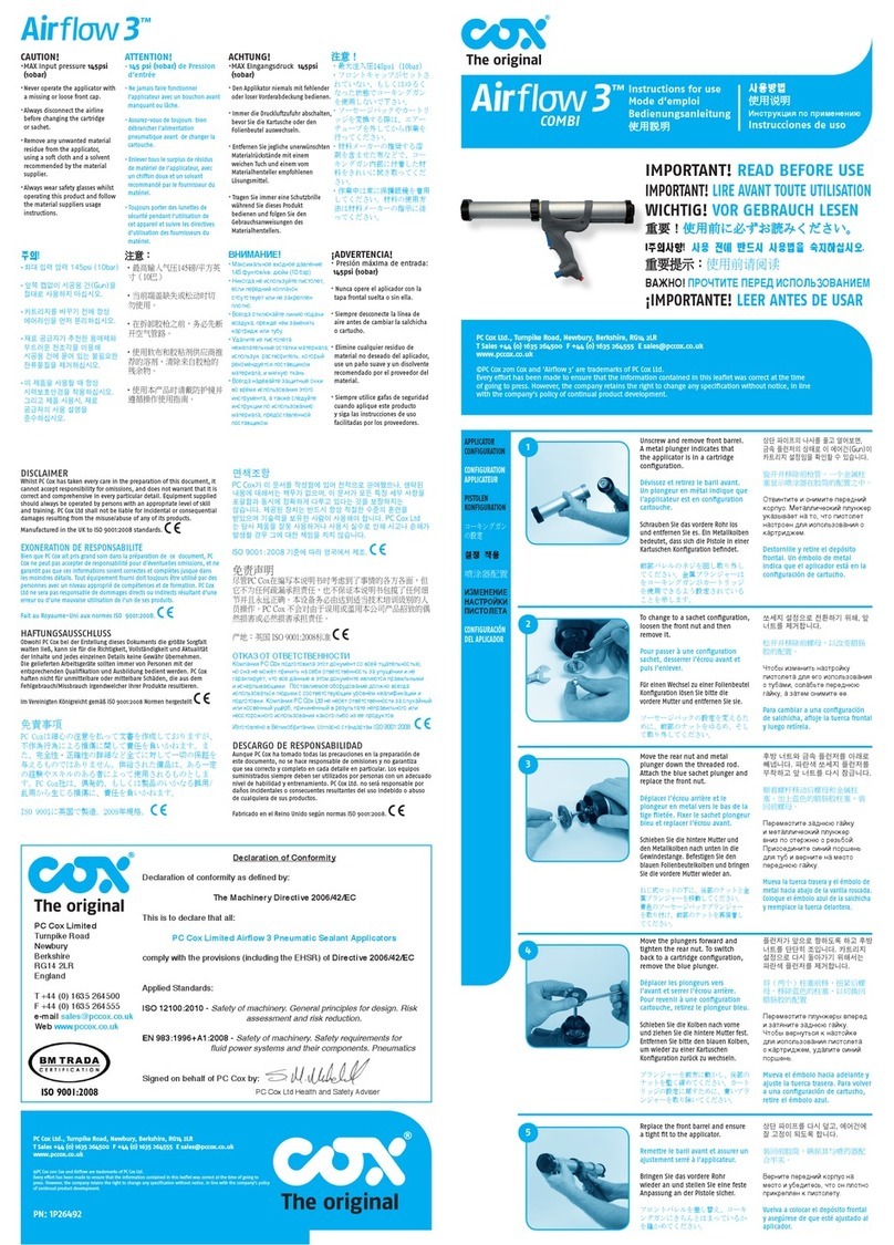 COX Airflow 3 Combi User manual