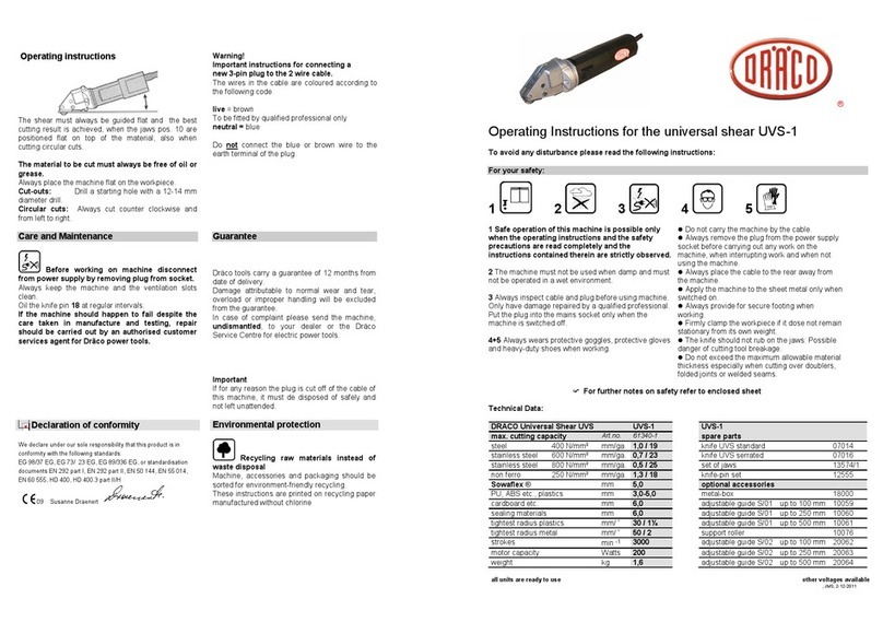 Draco UVS-1 User manual