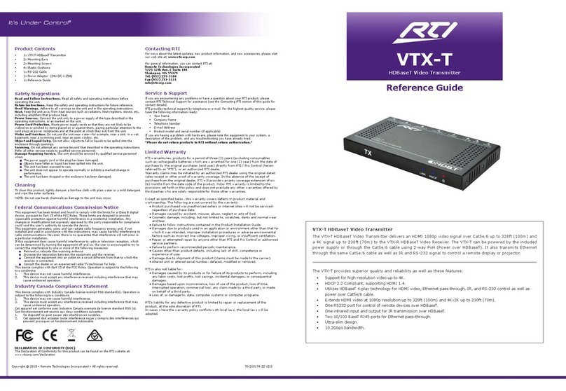 RTI VTX-T reference guide