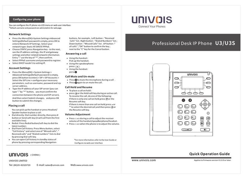 Univois U3 User guide